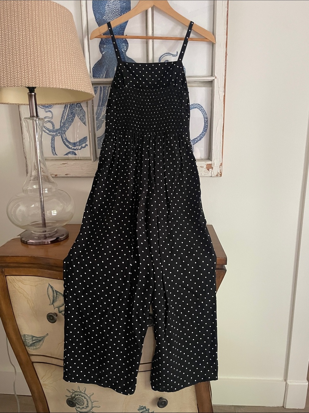 OLD NAVY Black Polka Dot Wide-Leg Jumpsuit - Picture 3 of 9